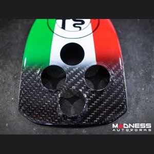 Alfa Romeo 4C Central MTA Control Cover - Carbon Fiber - Italian Theme + Alfa Romeo Badge - V2